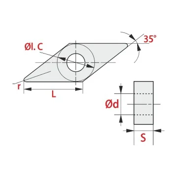 Indexable insert - VNMG...-FE RT305