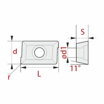 Fräsplatte - APKT 11T3-HV RT250X