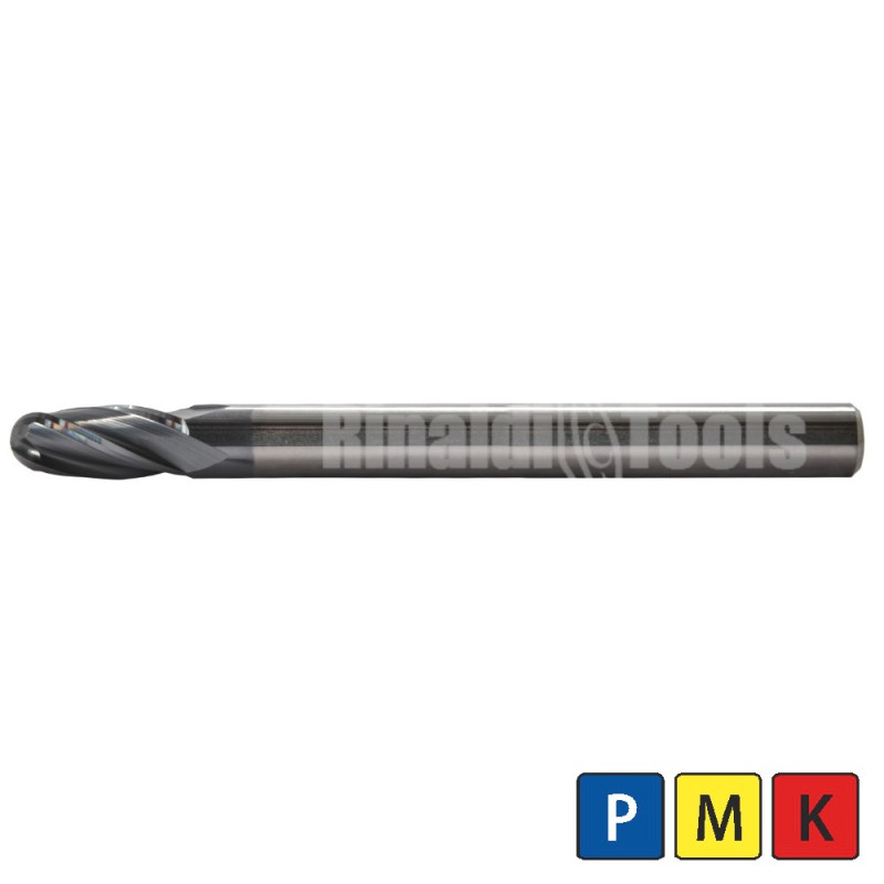 1/4" Ball Nose Carbide End Mill – 4 Flute, USA Made, 135-4250