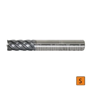 Solid carbide titanium milling cutter with corner radius 5 flutes