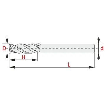 Solid Carbide End Mill - 6 Flutes