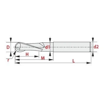 VHM Kugelfräser - Langversion