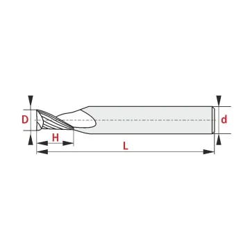 Solid Carbide End Mill for NF-Materials - 1 Flute