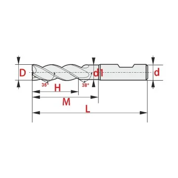 Solid Carbide HPC Mill with neck relief grinding - Long Version