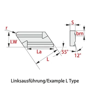 Indexable insert - KNUX ... L11 RT250