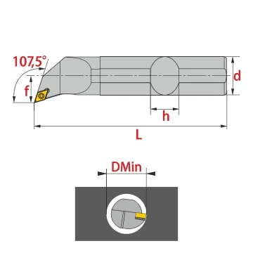 Innendrehhalter - SDQCR/L (107,5°)