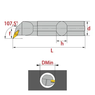 Innendrehhalter - SVQBR/L (107,5°)