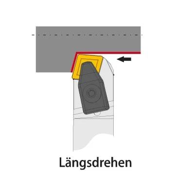 Außendrehhalter - TCBNR/L 2525 M12 (75°) (Längsdrehen mit Nebenschneide)