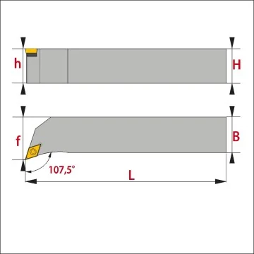 Außendrehhalter - SDHCR/L... (107,5°)