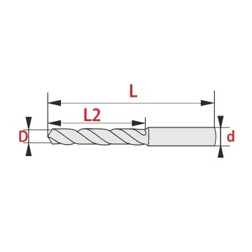 VBA Solid carbide drill 3xD for NF-Materials