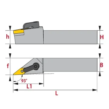 Außendrehhalter - MVJNR/L (93°) mit Pratzenklemmung