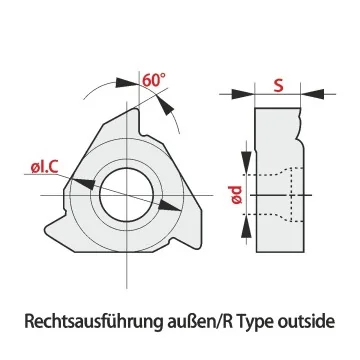 Threading insert - 16ER (60°) metric Full Profile Universal  RT330