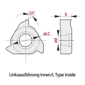 Gewindeschneidplatte - 16IL (55°) Whitworth Vollprofil Universalsorte RT315