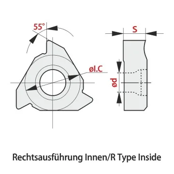 Gewindeschneidplatte - 16IR (55°) Whitworth Vollprofil Universalsorte RT330