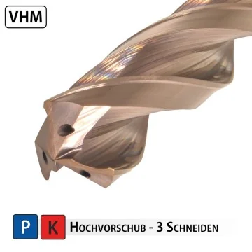 3-Schneiden-VBH-Bohrer 3xD - Zylinderschaft mit IK