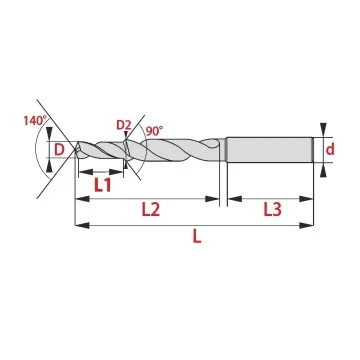 Solid Carbide short step drill