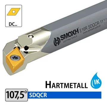 Solid Carbide Internal Tool Holder - E-SDQCR/L (107,5°) with cooling holes