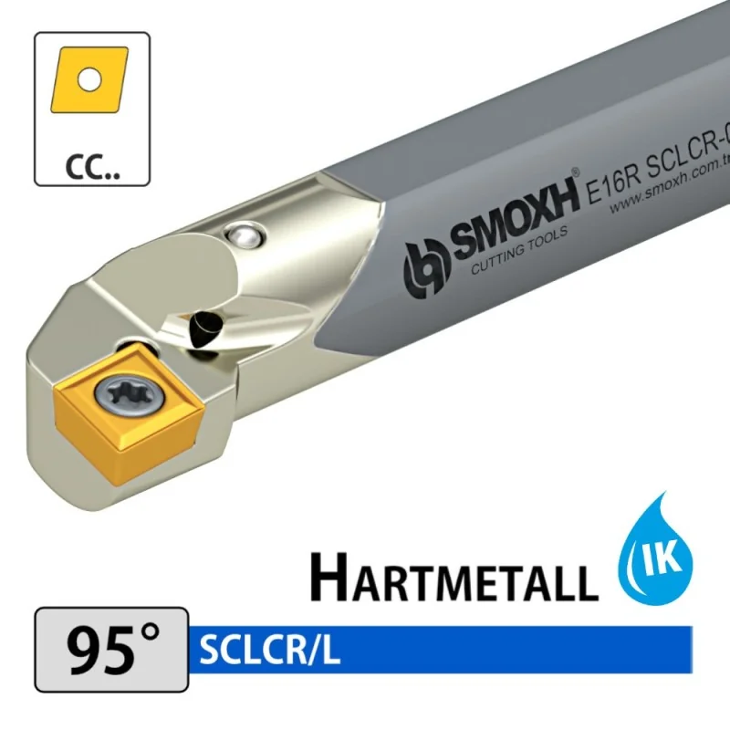 Solid Carbide Internal Tool Holder - E-SCLCR/L (95°) with cooling holes