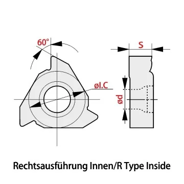 Gewindeschneidplatte - 16IR  (60°) UN/UNC Vollprofil Universalsorte RT315