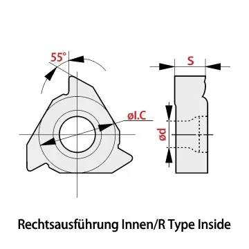 Gewindeschneidplatte - 16IR (55°) Kegeliges Rohrgewinde  BSPT Vollprofil Universalsorte RT315