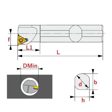 Internal Threading Tool Holder - SIR Right - with cooling holes