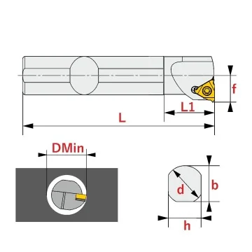 Internal Threading Tool Holder - SIL... Left - with cooling holes