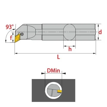 Internal Tool Holder - PDUNR/L (93°)