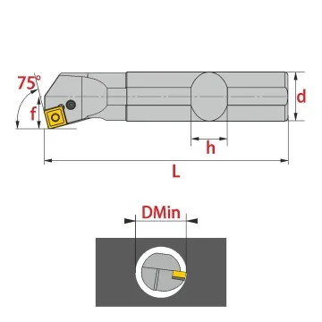 Internal Tool Holder - PSKNR/L (75°)