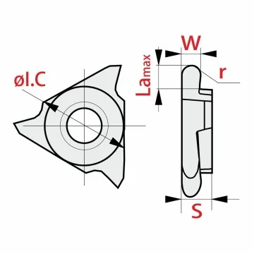 Full Radius Grooving insert - RT22R/L... RT305