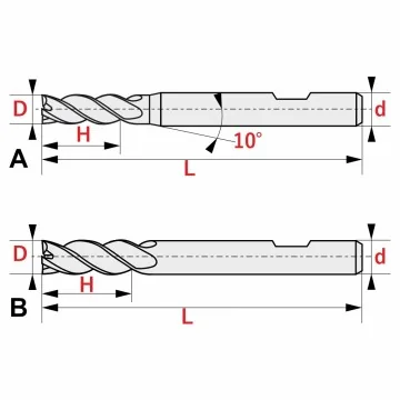 Solid Carbide End Mill - Weldon - Prisma-Line