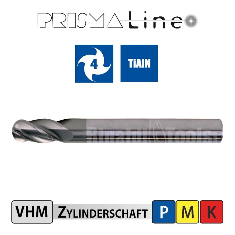 VHM Kugelfräser - 4 Schneiden - Prisma-Line