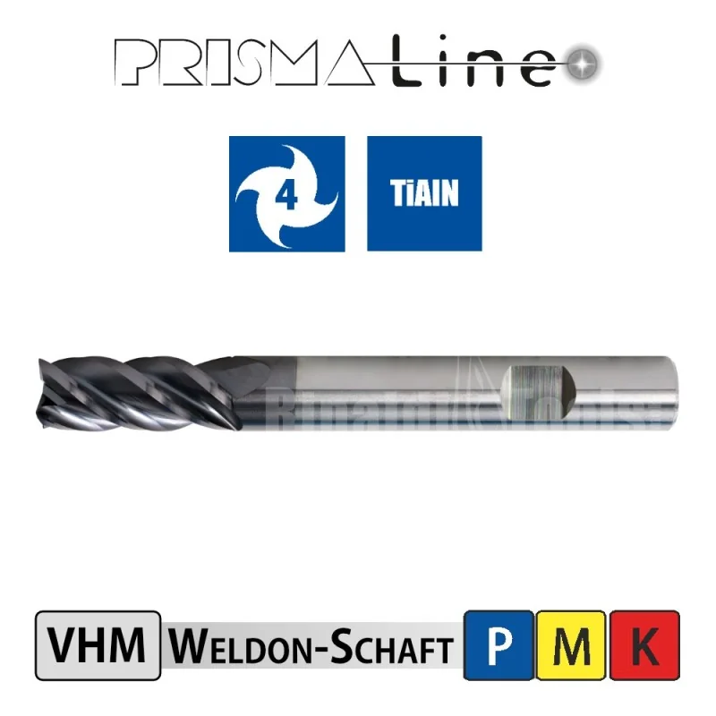 Solid Carbide HPC Mill - Weldon Shank - Prisma-Line