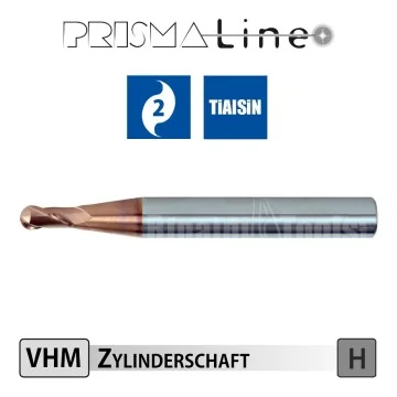 VHM Hart-Kugelfräser bis 68 HRC - Prisma-Line