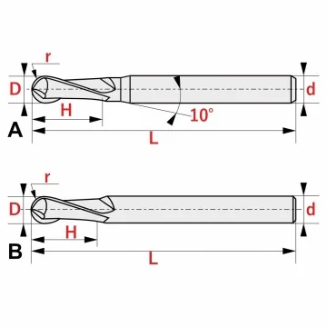 Solid Carbide Ball Nose Hard Milling Cutter up to 68 HRC - Prisma-Line