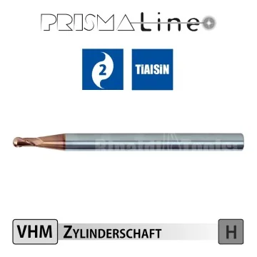 Solid Carbide Ball Nose Hard Cutter up to 68 HRC - Long Version - Prisma-Line