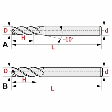 Solid Carbide Hard Milling Cutter up to 68 HRC - Long Version - Prisma-Line