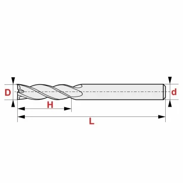 Solid Carbide HPC-End Mill - Extra Long Shank - Prisma-Line