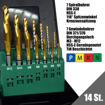 Set HSS-E-Tap through hole, metric 60°